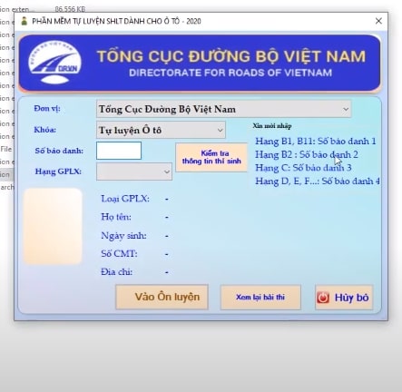 Thi thử lý thuyết B2 online 600 câu chính xác như phần mềm thật